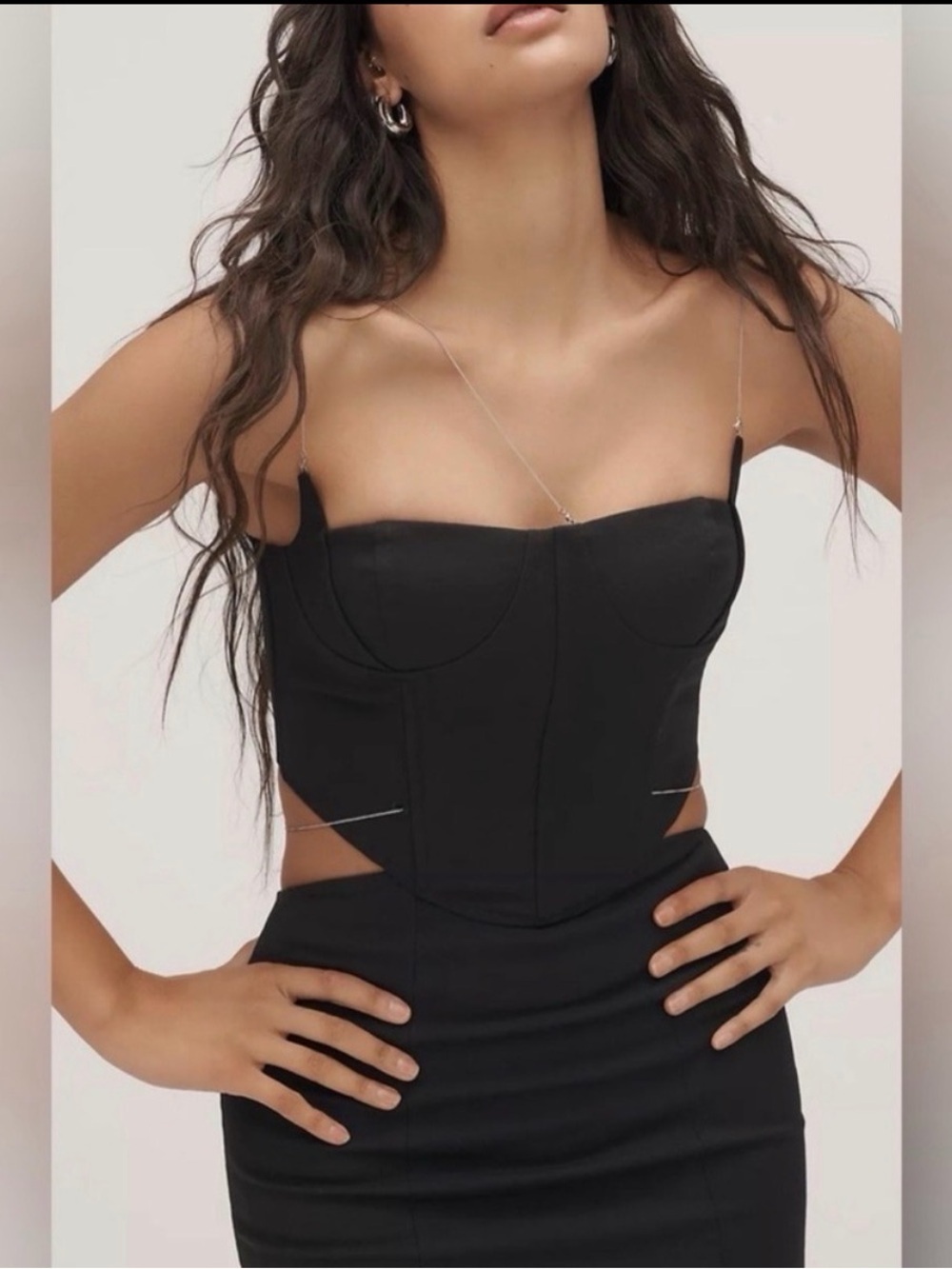 MISHA Cyrus Chain Cutout Suiting Maxi Dress Size Medium NWT
